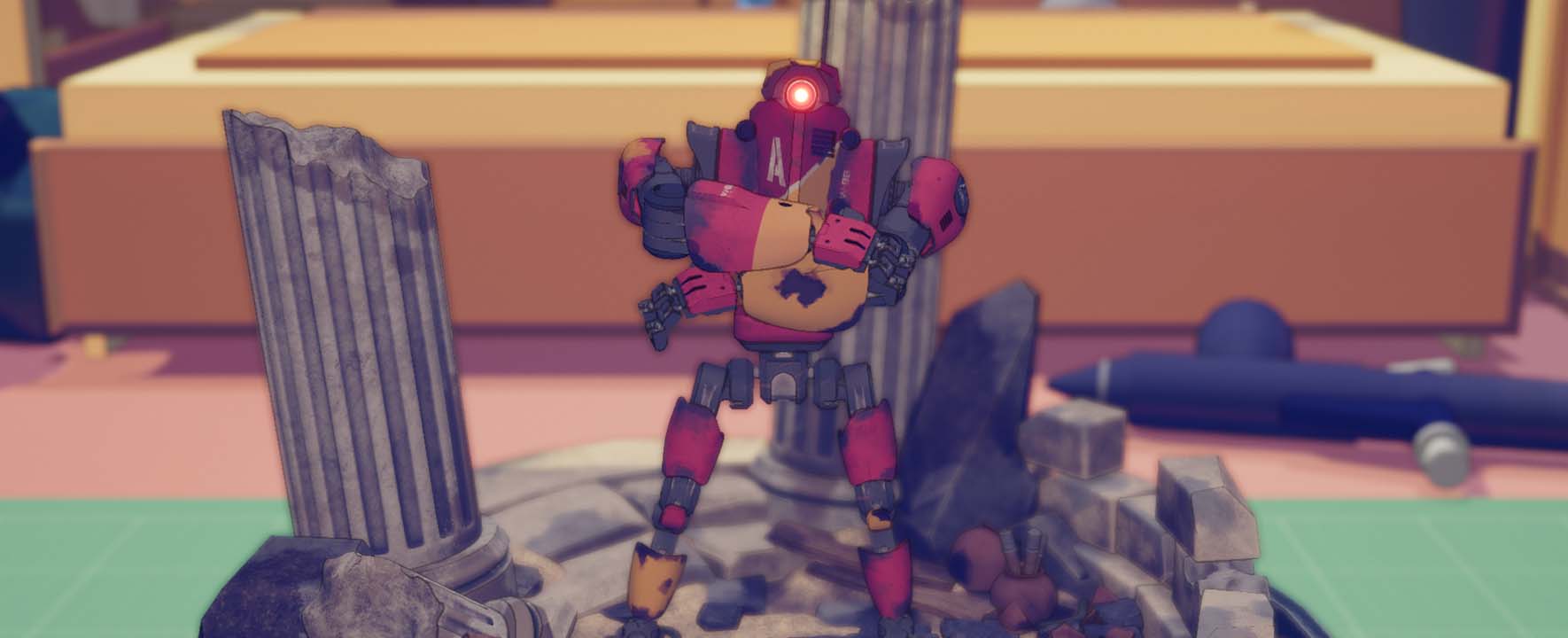 Key art header of a Mech from Model Kit Studio by Spooky Rabbits for an article behind the scenes case study by Adam Marshall for Mythwright Games Publishing